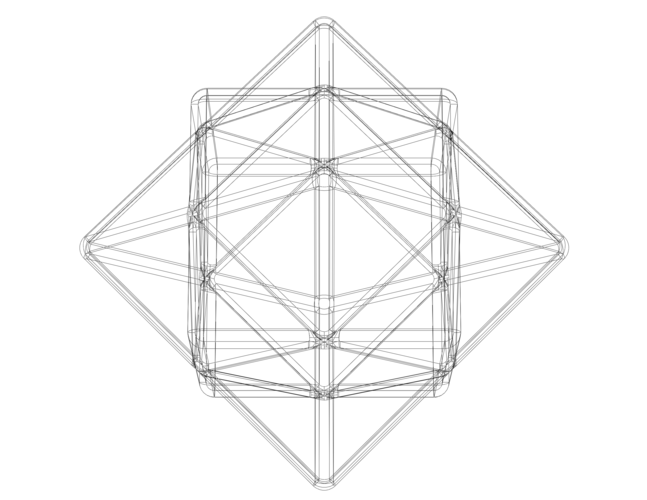 Wireframe Shape First Stellation of Cuboctahedron 3D Print 544226