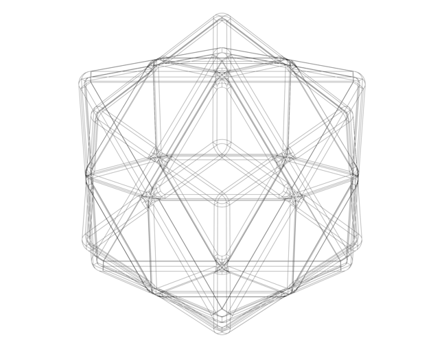 Wireframe Shape First Stellation of Cuboctahedron 3D Print 544227