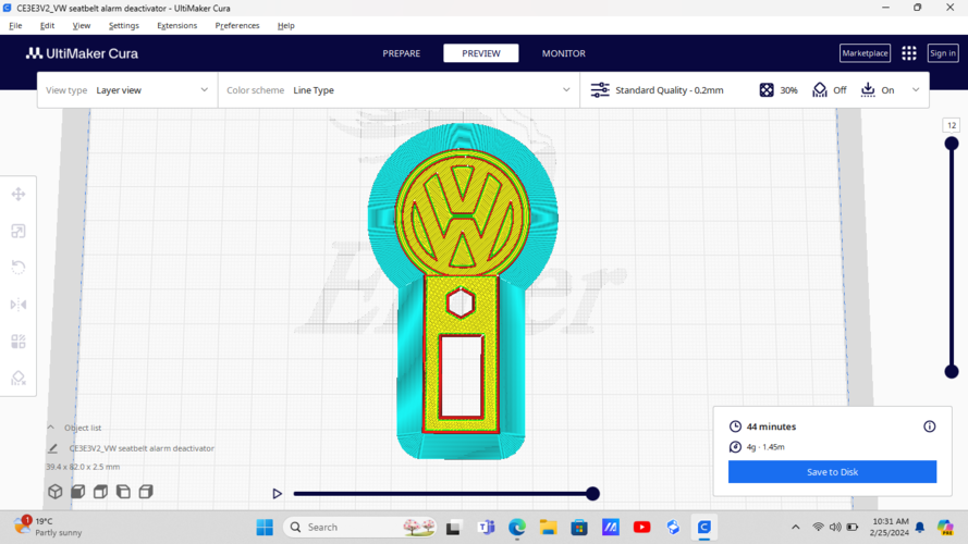 VW Golf Seatbelt Alarm Deactivator 3D Print 544263