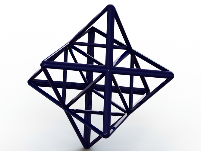 Wireframe Shape Stellated Octahedron 3D Print 544279