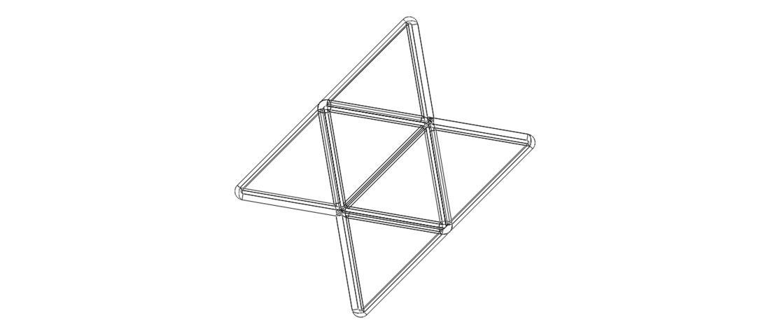 Wireframe Shape Stellated Octahedron 3D Print 544286