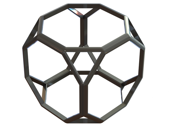 Wireframe Shape Truncated Cube 3D Print 544291