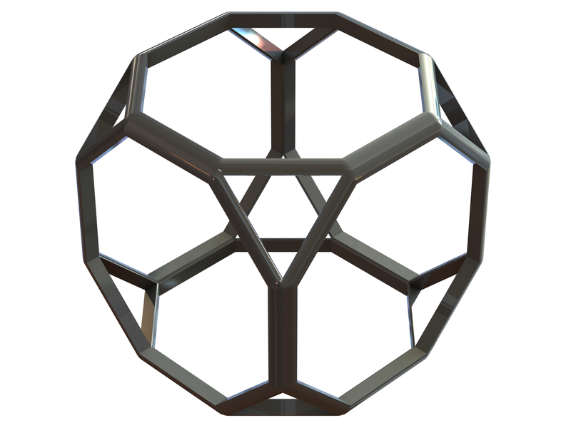 Wireframe Shape Truncated Cube