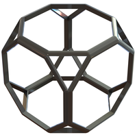 Small Wireframe Shape Truncated Cube 3D Printing 544291