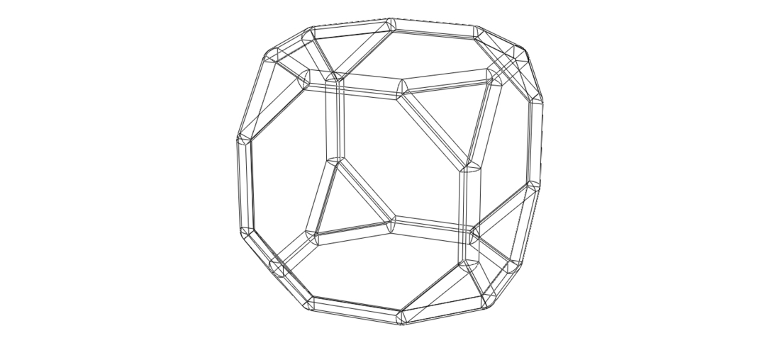 Wireframe Shape Truncated Cube 3D Print 544293