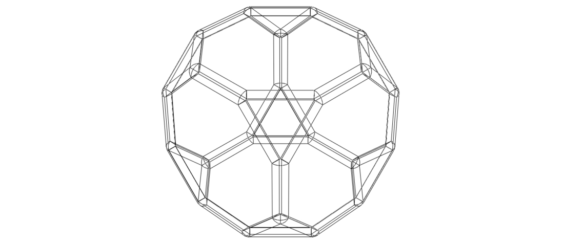 Wireframe Shape Truncated Cube 3D Print 544294