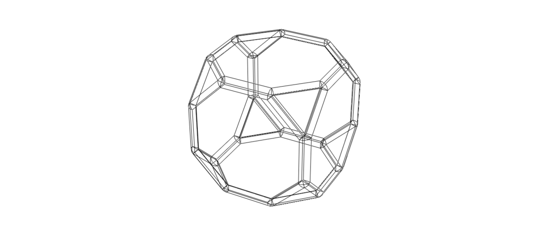 Wireframe Shape Truncated Cube 3D Print 544295