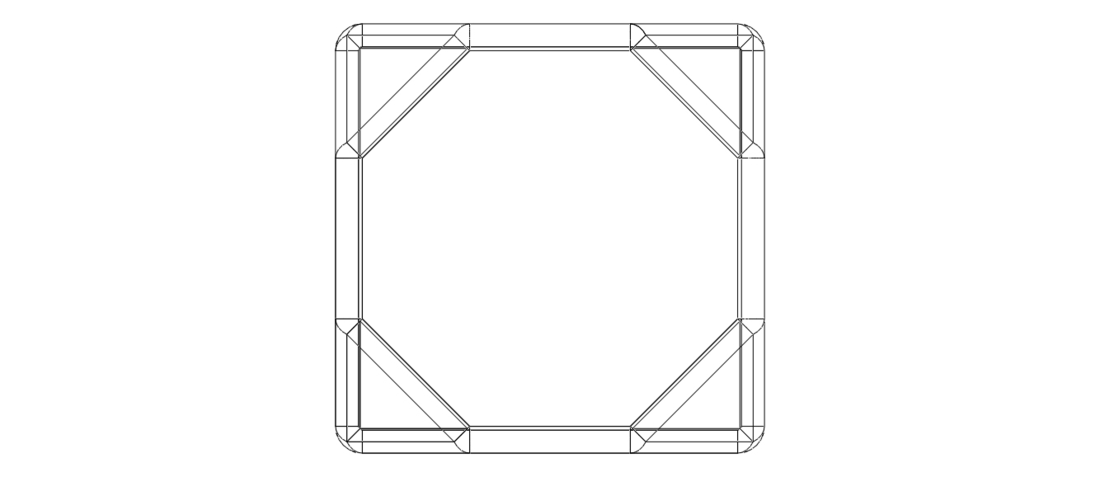 Wireframe Shape Truncated Cube 3D Print 544296