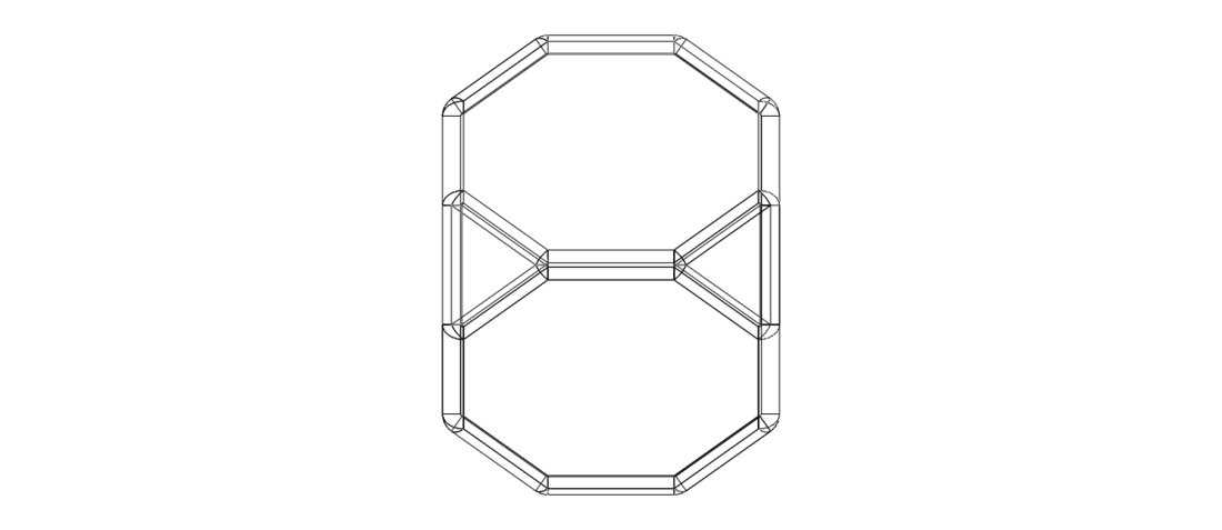 Wireframe Shape Truncated Cube 3D Print 544297