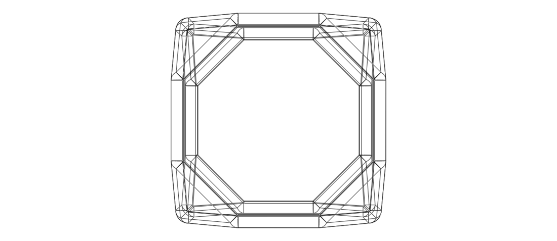 Wireframe Shape Truncated Cube 3D Print 544298