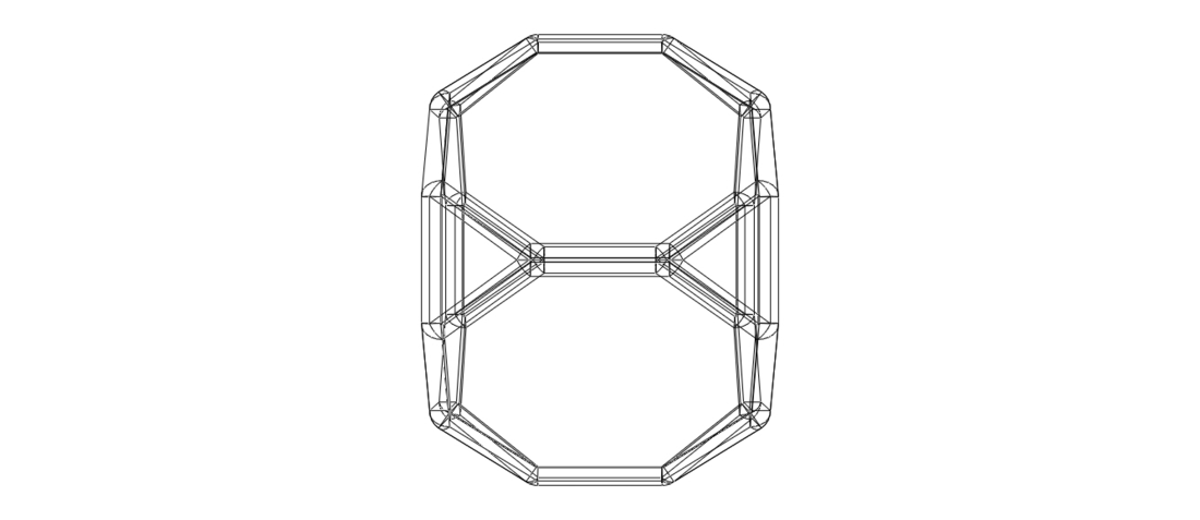 Wireframe Shape Truncated Cube 3D Print 544299