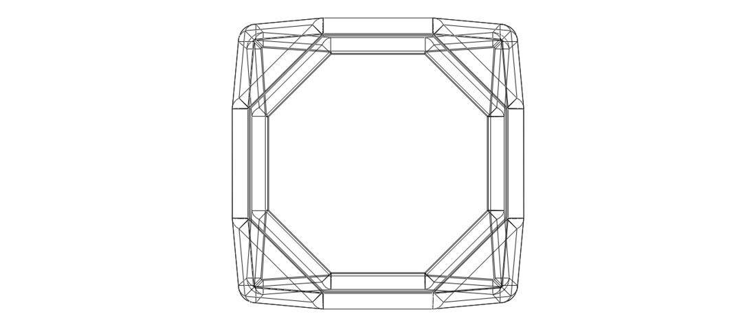 Wireframe Shape Truncated Cube 3D Print 544300