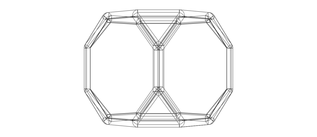 Wireframe Shape Truncated Cube 3D Print 544301