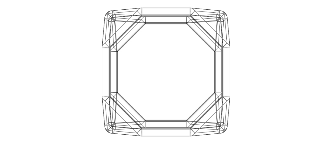 Wireframe Shape Truncated Cube 3D Print 544302