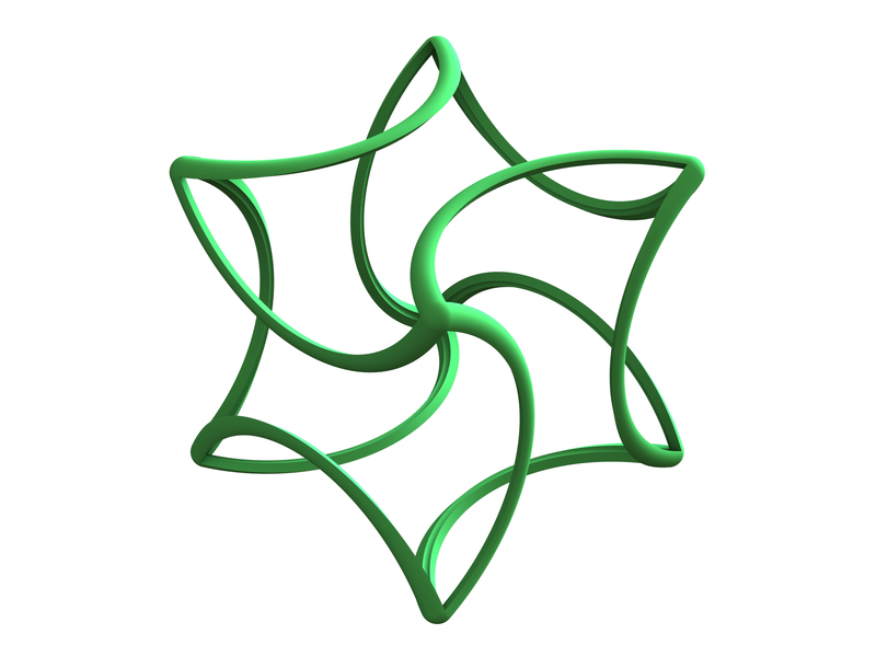 Wireframe Shape Geometric Twisted Cube