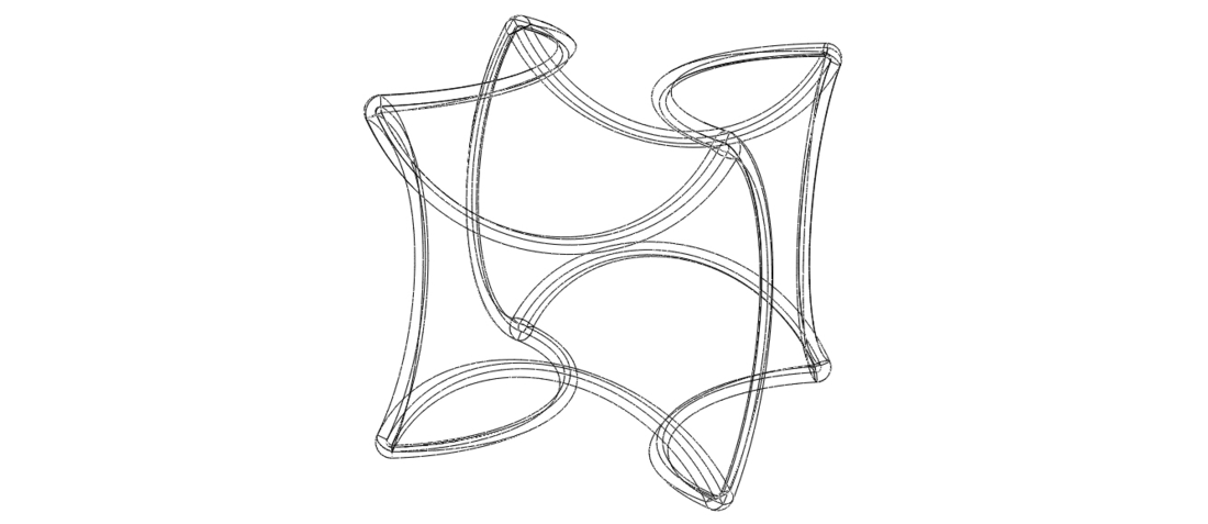 Wireframe Shape Geometric Twisted Cube 3D Print 544305