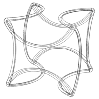 Wireframe Shape Geometric Twisted Cube - Thumbnail 3