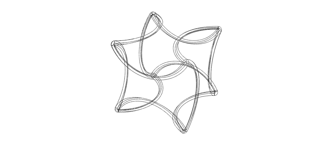 Wireframe Shape Geometric Twisted Cube 3D Print 544307