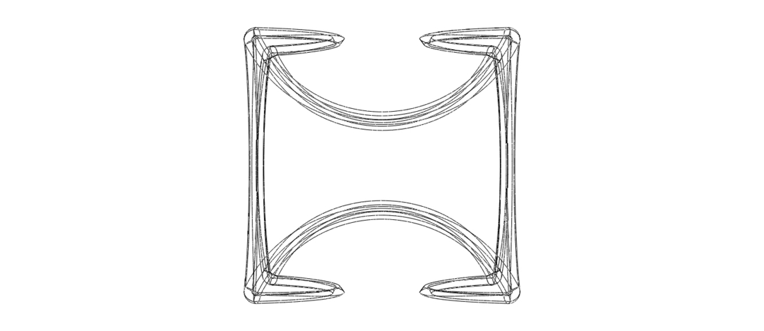 Wireframe Shape Geometric Twisted Cube 3D Print 544310