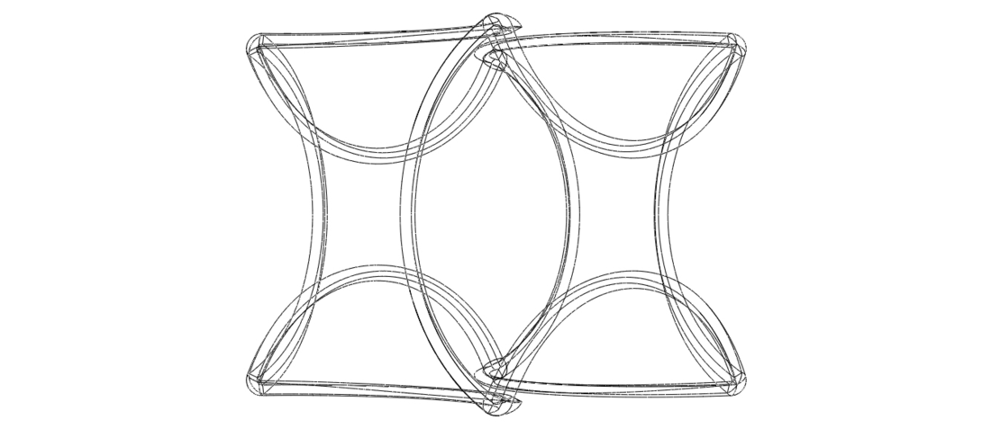 Wireframe Shape Geometric Twisted Cube 3D Print 544311