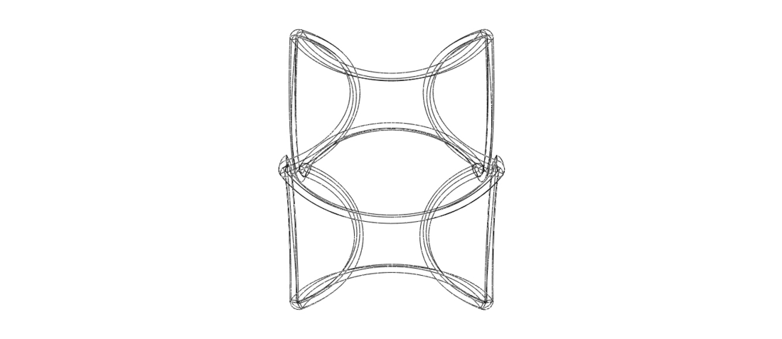 Wireframe Shape Geometric Twisted Cube 3D Print 544313