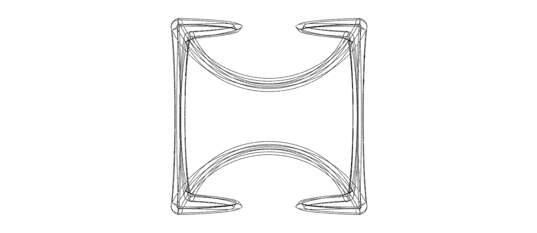 Wireframe Shape Geometric Twisted Cube 3D Print 544314