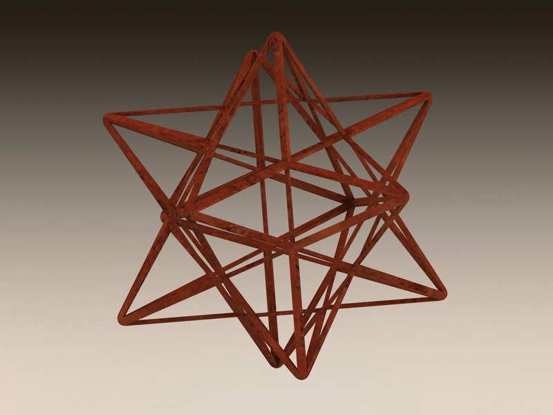 Wireframe Shape Small Stellated Dodecahedron