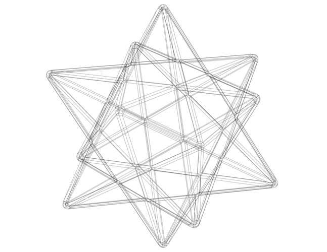 Wireframe Shape Small Stellated Dodecahedron 3D Print 544317