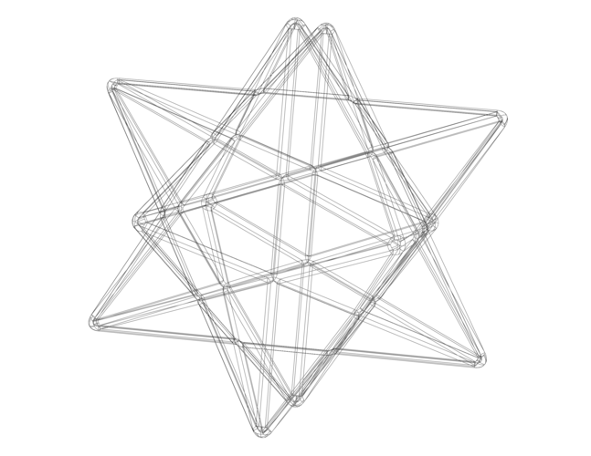 Wireframe Shape Small Stellated Dodecahedron 3D Print 544318