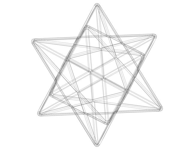 Wireframe Shape Small Stellated Dodecahedron 3D Print 544325