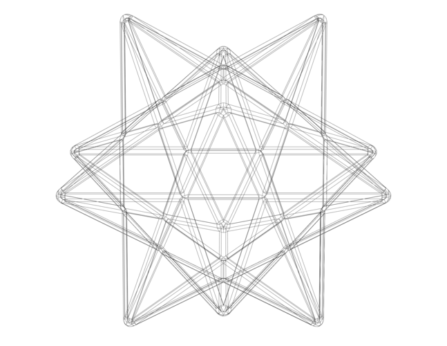 Wireframe Shape Small Stellated Dodecahedron 3D Print 544326