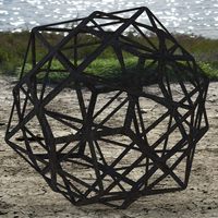 Wireframe Shape First Stellation of Icosidodecahedron - Thumbnail 1