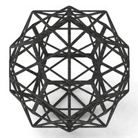Wireframe Shape First Stellation of Icosidodecahedron - Thumbnail 2