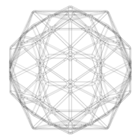Wireframe Shape First Stellation of Icosidodecahedron - Thumbnail 7