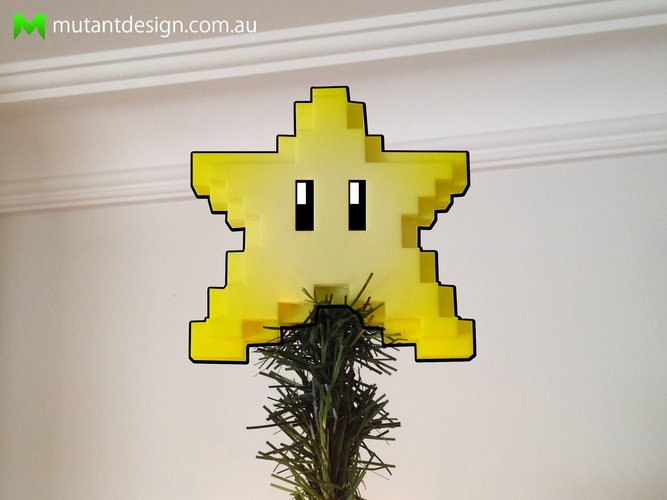 8-bit Christmas Star 3D Print 54434