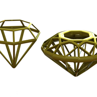 Wireframe Diamond Gem - Thumbnail 1