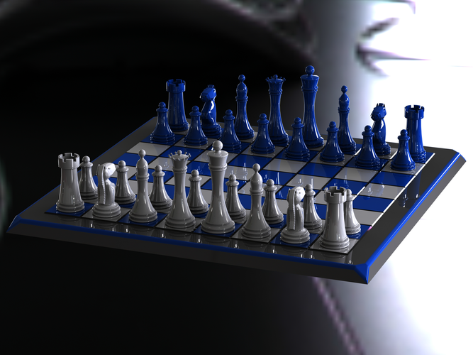 Chess Board Complete Set 3D Print 544459