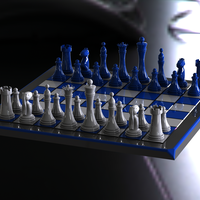 Small Chess Board Complete Set 3D Printing 544459