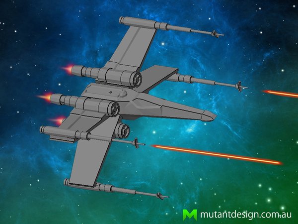Medium Low Poly X-Wing - Star Wars 3D Printing 54446