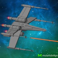 Small Low Poly X-Wing - Star Wars 3D Printing 54446