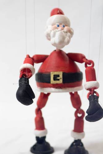 BOXING SANTA - MARIONETTE PUPPET 3D Print 54452