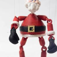 BOXING SANTA - MARIONETTE PUPPET - Thumbnail 1