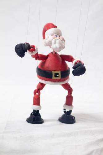 BOXING SANTA - MARIONETTE PUPPET 3D Print 54453