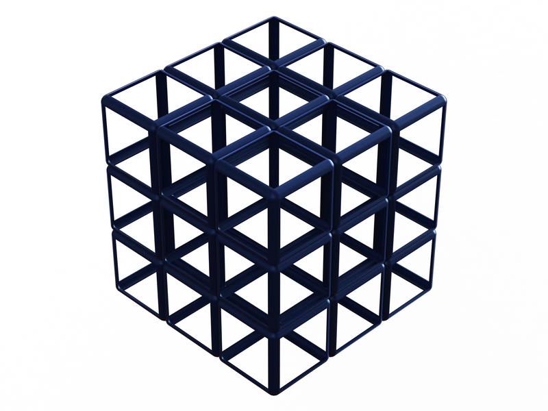 Wireframe Shape Rubik Cube