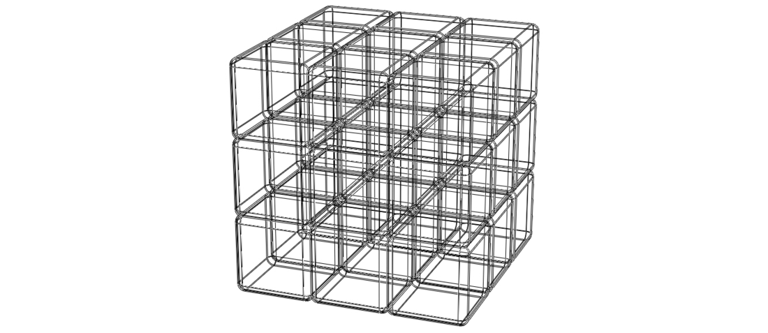 Wireframe Shape Rubik Cube 3D Print 544556