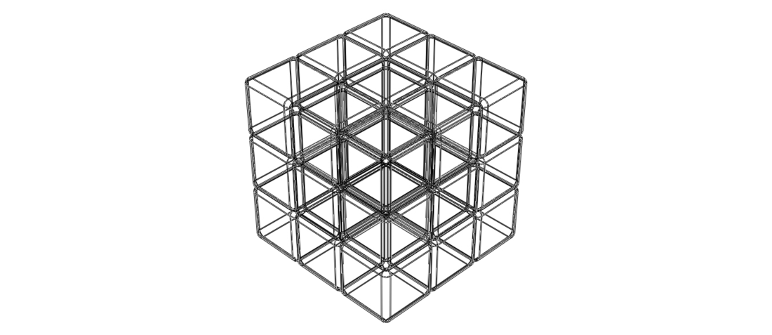 Wireframe Shape Rubik Cube 3D Print 544557