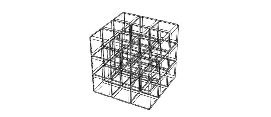 Wireframe Shape Rubik Cube 3D Print 544558