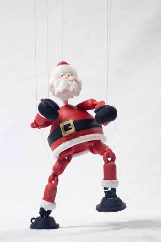 BOXING SANTA - MARIONETTE PUPPET 3D Print 54456