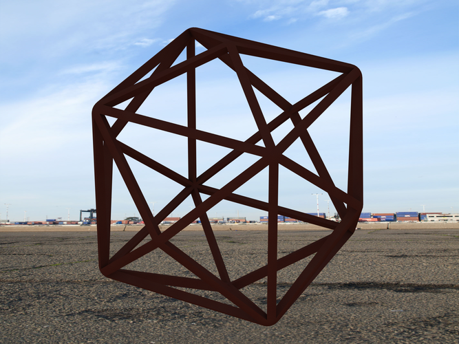 Wireframe Shape Tetrakis Hexahedron 3D Print 544565