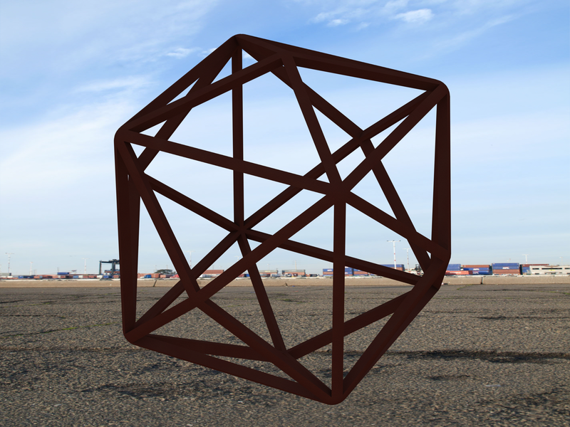 Wireframe Shape Tetrakis Hexahedron